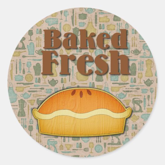 Gebakken verse taart ronde sticker (Voorkant)