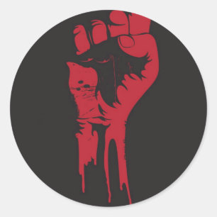 gebalde vuist ronde sticker