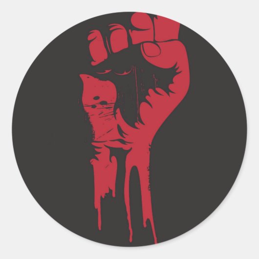 gebalde vuist ronde sticker (Voorkant)