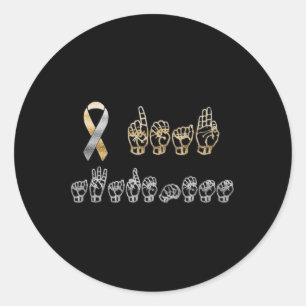 Gebarentaal Amerikaans Dove bewustwording  Ronde Sticker