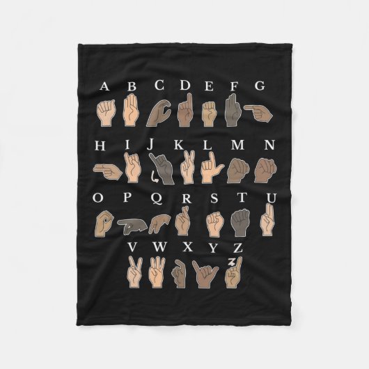 Gebarentaal ASL Handgebaar Doof Bewustzijn Fleece Deken (Voorkant)