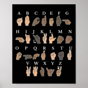 Gebarentaal ASL Handgebaar Doof Bewustzijn Poster