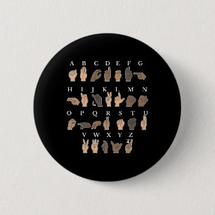 Gebarentaal ASL Handgebaar Doof Bewustzijn Ronde Button 5,7 Cm