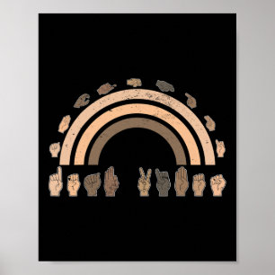 Gebarentaal ASL Handgebaar Dove Vibes Awarenes Poster