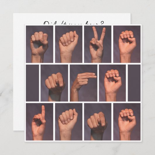 Gebarentaal Bewaar de Datum Kaart (Voorkant / Achterkant)