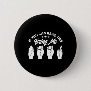 Gebarentaal Breng Me Bier Dove Ronde Button 5,7 Cm