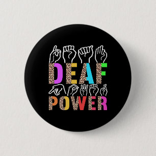 Gebarentaal Doof Bewustzijn 3 Ronde Button 5,7 Cm