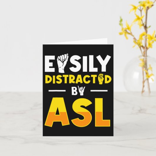 Gebarentaal dove bewustwording en gebarentaal 3  kaart (Gele Bloem)