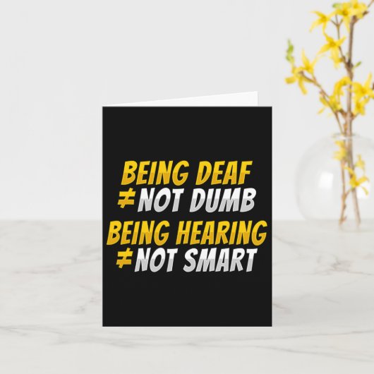 Gebarentaal gebaren dove gehoorverlies bewustzijn kaart (Gele Bloem)