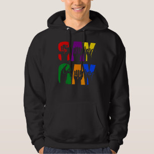 Gebarentaal Hand Asl Say Gay LGBT Right Florida Hoodie