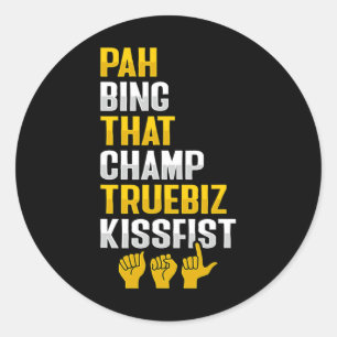 Gebarentaal handgebaar dove gehoorverlies bewustzi ronde sticker