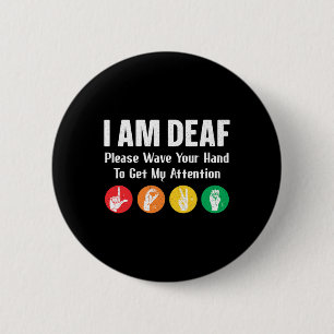 Gebarentaal Handtolk ASL Doof Bewustzijn Ronde Button 5,7 Cm