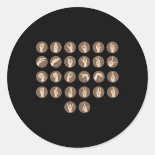 Gebarentaal Handtolk ASL Doof Bewustzijn Ronde Sticker