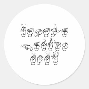 Gebarentaal Harris Ronde Sticker