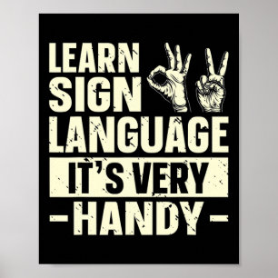 Gebarentaal Het is erg handig ASL Awareness 1 Poster