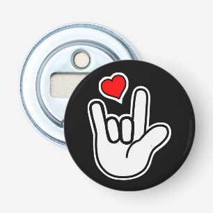Gebarentaal Ik Hou Van Jou Gebaar Button Flesopener