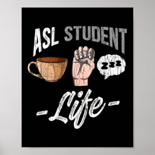 Gebarentaal Kleding Doof Bewustzijn ASL Student FU Poster