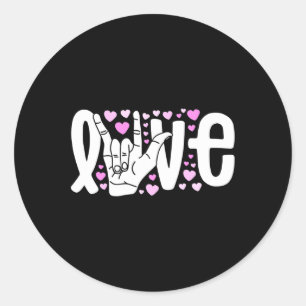Gebarentaal Liefde Asl Wees Aardig Doofbewustzijn Ronde Sticker
