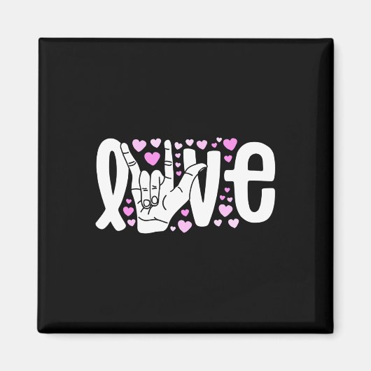 Gebarentaal Liefde ASL Wees Vriendelijk Doof Bewus Magneet (Voorkant)