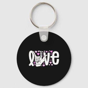 Gebarentaal Liefde ASL Wees Vriendelijk Doof Bewus Sleutelhanger