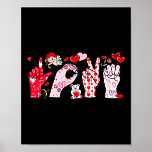 Gebarentaal Snelheidsdocent Valentijn Autisme Lief Poster