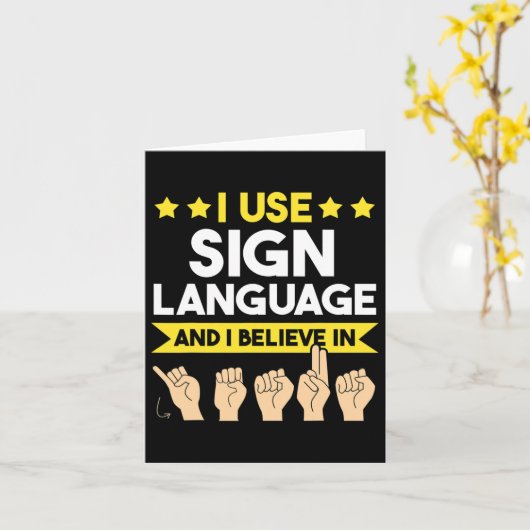 Gebarentaal voor dove bewustwording en gebarentaal kaart (Gele Bloem)