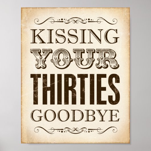 gebarentafdruk KISSEERT UW DERDEN GOODBYE Poster (Voorkant)