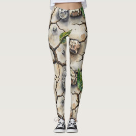 Gebarsten aarde droog naadloos patroon leggings