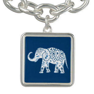 gebarsten blauw olifant armbandje