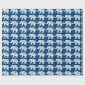 gebarsten blauw olifant cadeaupapier (Vlak)