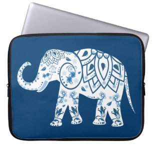  gebarsten blauw olifant laptop sleeve