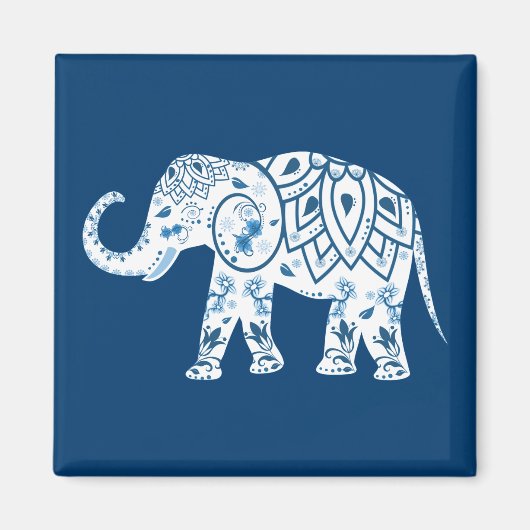 gebarsten blauw olifant magneet (Voorkant)