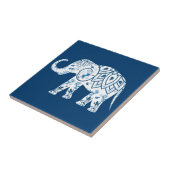 gebarsten blauw olifant tegeltje (Zijkant)