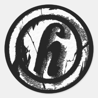 Gebarsten cirkel H Ronde Sticker