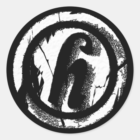 Gebarsten cirkel H Ronde Sticker (Voorkant)