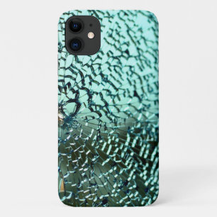 Gebarsten glas turkoois iPhone 11 hoesje