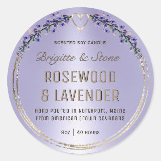 Gebarsten gouden lavendel gradiënt soja kaars labe ronde sticker