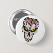 gebarsten hersenschedel ronde button 5,7 cm (Voorkant /achterkant)
