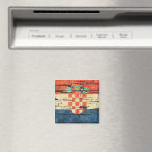Gebarsten Kroatische vlag peeling verf effect Magneet (Insitu (Vaatwasser))