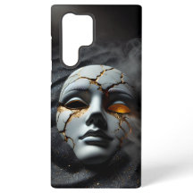 Gebarsten Porselein Masker Galaxy S22 Ultra Hoesje