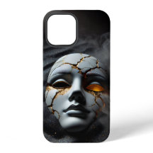 Gebarsten Porseleinen Masker Donkere Luxe iPhone 1