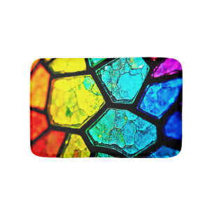 Gebarsten Regenboog Glas-in-Lood Kunst Badmat
