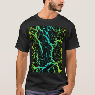Gebarsten ruimte lava - limoen/cyaan t-shirt
