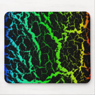 Gebarsten ruimte lava - Regenboog BCGYR Muismat