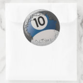 Gebarsten Shell Break Out Biljart 10 Bal Ronde Sticker (Tas)