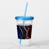 Gebarsten Space Lava - Blauw/Wit/Rood Acryl Drinkbeker (Achterkant)