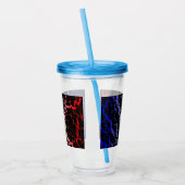 Gebarsten Space Lava - Blauw/Wit/Rood Acryl Drinkbeker (Links)