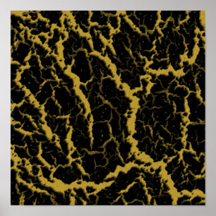 Gebarsten Space Lava - Goud Poster