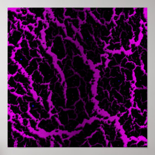 Gebarsten Space Lava - Roze/Paars Poster