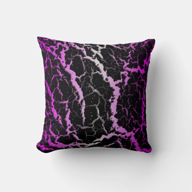 Gebarsten Space Lava - Wit/Roze Kussen (Voorkant)